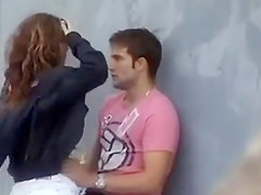 Handjob outdoor
