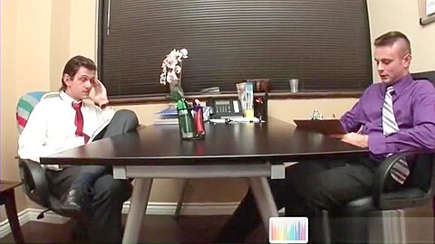 Hard working gay man in the office