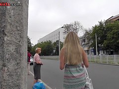 Hawt blondie in outdoor upskirt movie