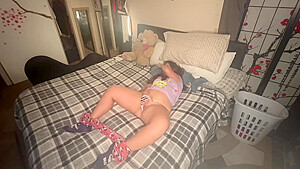 High-school Step-daughter Secretly Filmed Masturbating