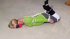 Hogtied, gagged, blindfolded and vibed in yoga pants