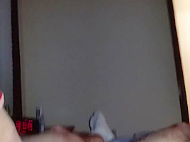 Homemade footjob with huge double cumshot