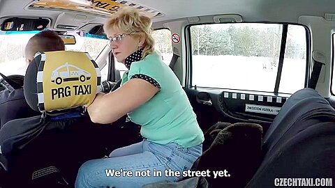 Horny Granny Fucks Taxi Cab Driver