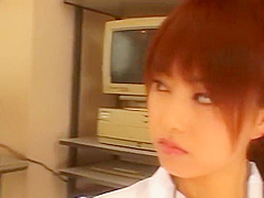 Horny Japanese AV Model is a wild nurse while fucking