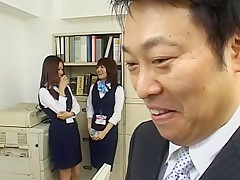 Horny Japanese chick Hana Yoshida, Risa Tsukino, Miku Tanaka in Amazing Stockings, Secretary JAV video