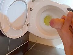 Horny Man Piss In The Public Toilet Of Shopping Mall And Play With Dick 4k