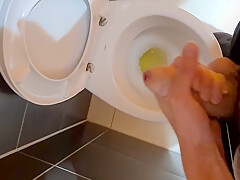 Horny Man Piss In The Public Toilet Of Shopping Mall And Play With Dick 4k