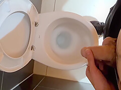 Horny Man Piss In The Public Toilet Of Shopping Mall And Play With Dick 4k