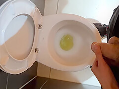 Horny Man Piss In The Public Toilet Of Shopping Mall And Play With Dick 4k