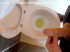 Horny Man Piss In The Public Toilet Of Shopping Mall And Play With Dick 4k