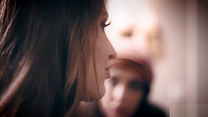 Horny brunette teen 18+ used big dildo and played with MILF