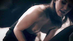 Horny brunette teen 18+ used big dildo and played with MILF