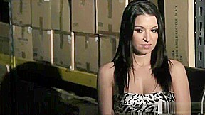Horny brunette wife in lingerie fucks to pay husband's debts