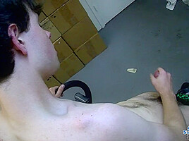 Horny teen 18+ Jerking At Work - Dustin Beeber