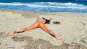 Hot Slim Girl On The Beach