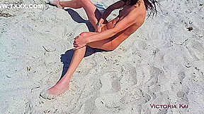 Hot Slim Girl On The Beach