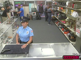 Hot and sexy latina security gets hardcore pounding in exchange of cash