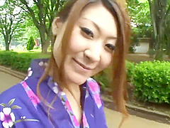 Hot geisha in uniform sucks cock in the toilets