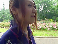 Hot geisha in uniform sucks cock in the toilets