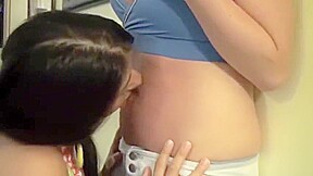 Hot navel licking