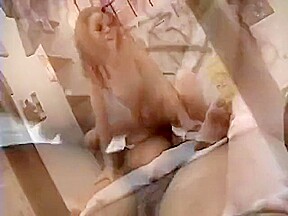 Hot redhead Cristine has a prison guard banging her holes behind bars