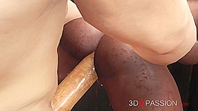 Hot sex in gloryhole room! Masked man bangs rough a sexy ebony