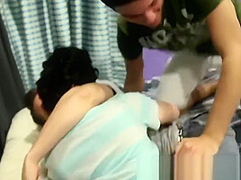Hot twinks with big dicks banging hard in this threesome