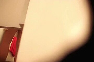 Hottie from changing room sex video flashes pantieless butt
