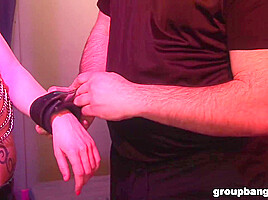 How Much Cock Can She Suck? BDSM Slave for GroupBanged