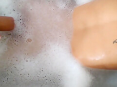 Huge Cock Gets Snuck Up On And Milked In The Bathtub
