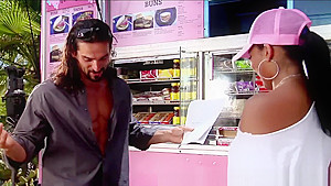 HumiliatedSchoolGirls - Sexy black waitress gives full service to a big dick