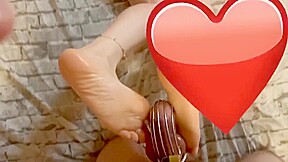 I Love Him Therefore I Tease Him (footjob In Chastity)