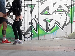 I Met A Hot Runner Girl In Dark Underpass And Sprayed Her Ass With Cum