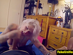 Inked Brit Amateur Rimming Fake Cops Arsehole