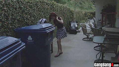 Interracial Gangbang - Petite Redhead Enjoys Rough Party