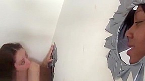 Interracial gloryhole fuck and facial