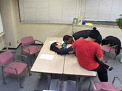 Japanese floozy in a hot threesome action with 2 black dudes
