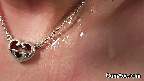 Kinky Idol Gets Cum Load On Her Face Swallowing All The