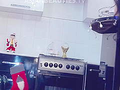 Korean Babe Fucks Dildo On Kitchen Counter - Kbj Uncensored