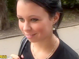 Krystinka in amateur sex video shows a gal giving a hot blowjob