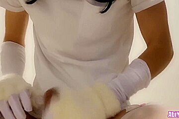 Ladyboy Kitty In Sissy Kitty Wanking Her Cock And Using A Diaper