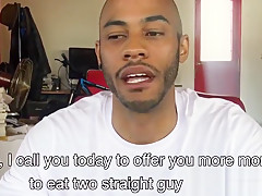 Latino fits two dicks in his mouth