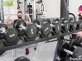 Lena Moon - This Tranny Gym Scene Is So Fucking Silly Yet Hot As Fuck!