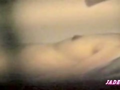 Lesbian babes have fun in video made through window