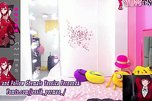 Long Black Haired Latina Trans Cutie With Tattoos Wanks Hard On Webcam