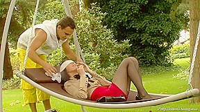 Lucky Guy Joins A Horny Milfs In The Garden