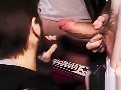 Lucky handsome young guy fucked by two massive cocks