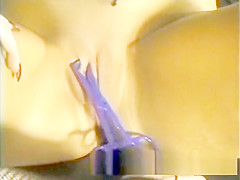 Luscious blonde tart with massive melons gets whipped by an inked redhead
