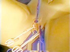 Luscious blonde tart with massive melons gets whipped by an inked redhead