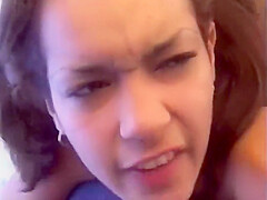 Lusty Brunette teen 18+ Gets Deep Anal Drilling On Couch